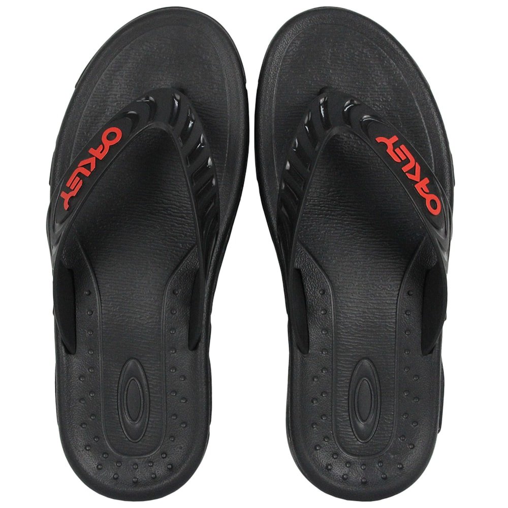 Chinelo Oakley Crowd B1B Black Orange
