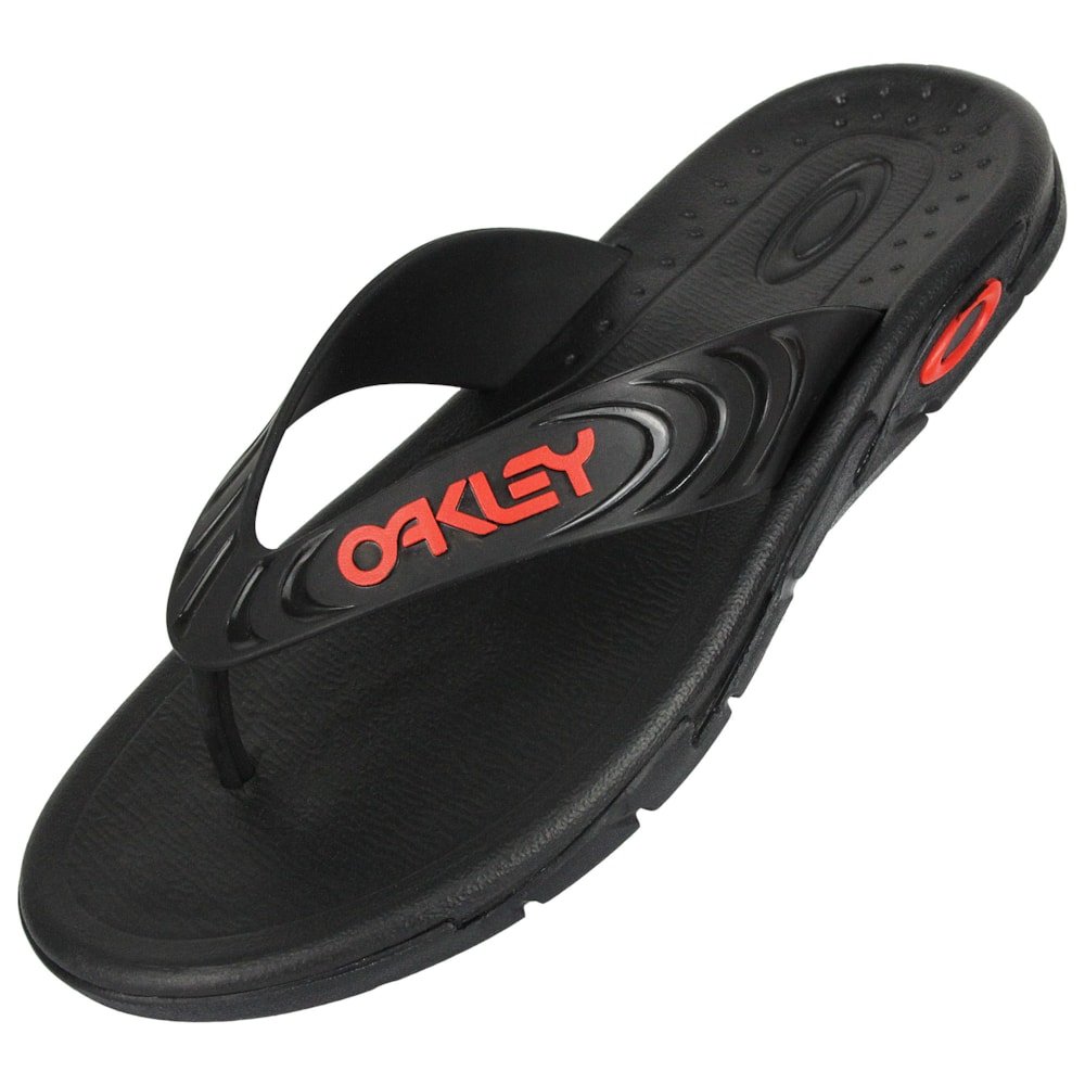 Chinelo Oakley Crowd B1B Black Orange Preto 4