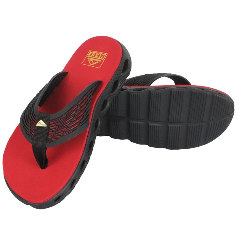 Chinelo Reef Vision Black Red Preto 3