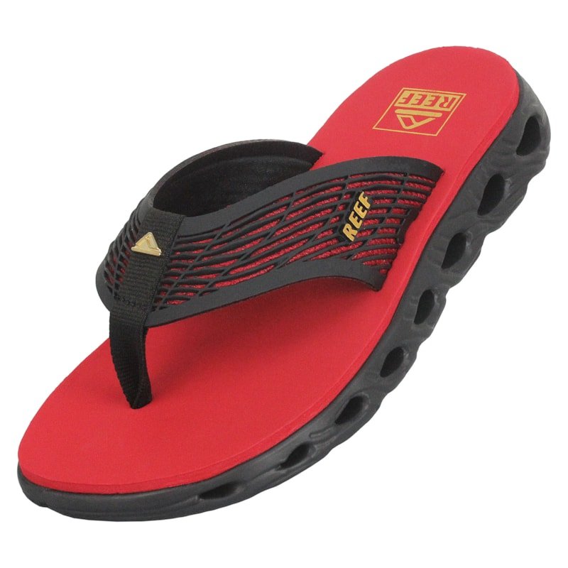 Chinelo Reef Vision Black Red Preto 4