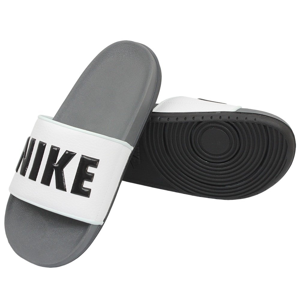 Chinelo Nike Offcourt Slide Dark Grey Black White Branco 3