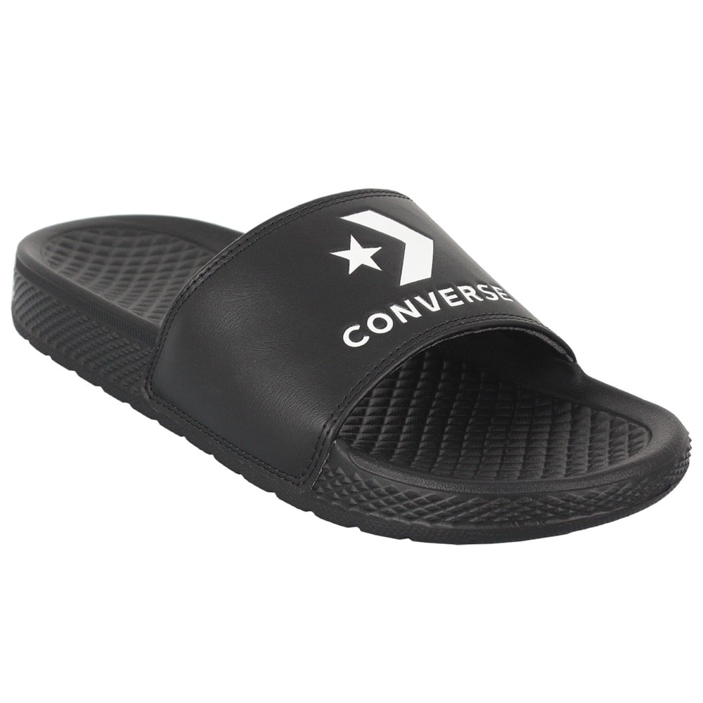 Chinelo Converse Slide On Preto Branco Preto Preto 2