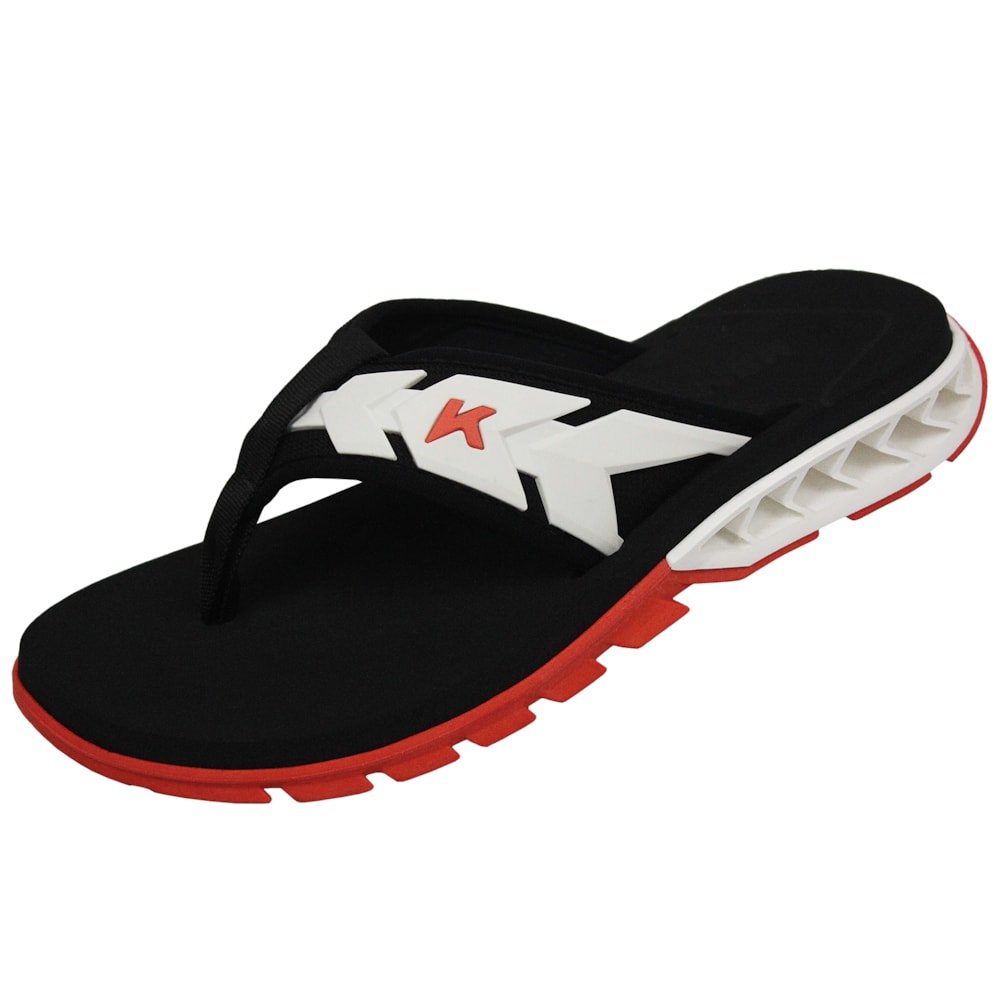 Chinelo Kenner Rakka Ultra Force Black White Orange Preto 2