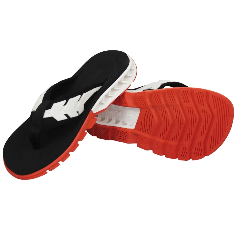 Chinelo Kenner Rakka Ultra Force Black White Orange Preto 3