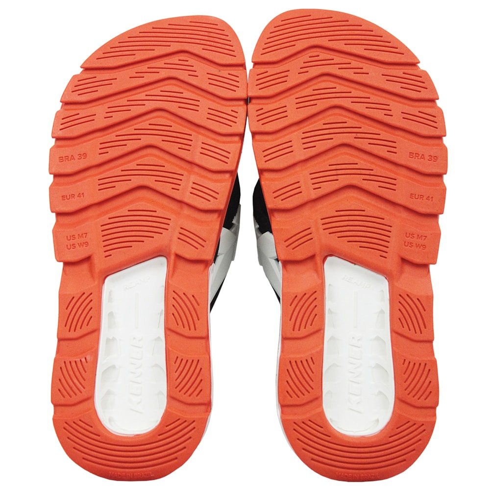 Chinelo Kenner Rakka Ultra Force Black White Orange Preto 4