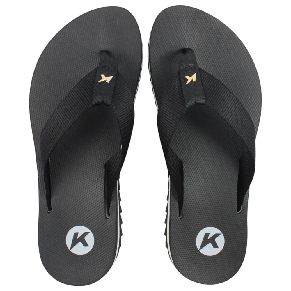 Chinelo Kenner Kyra Pro Preto Branco