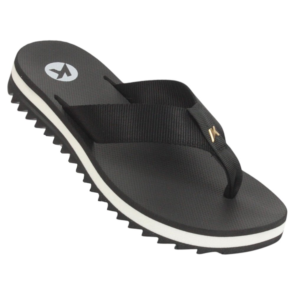 Chinelo Kenner Kyra Pro Preto Branco Preto 2