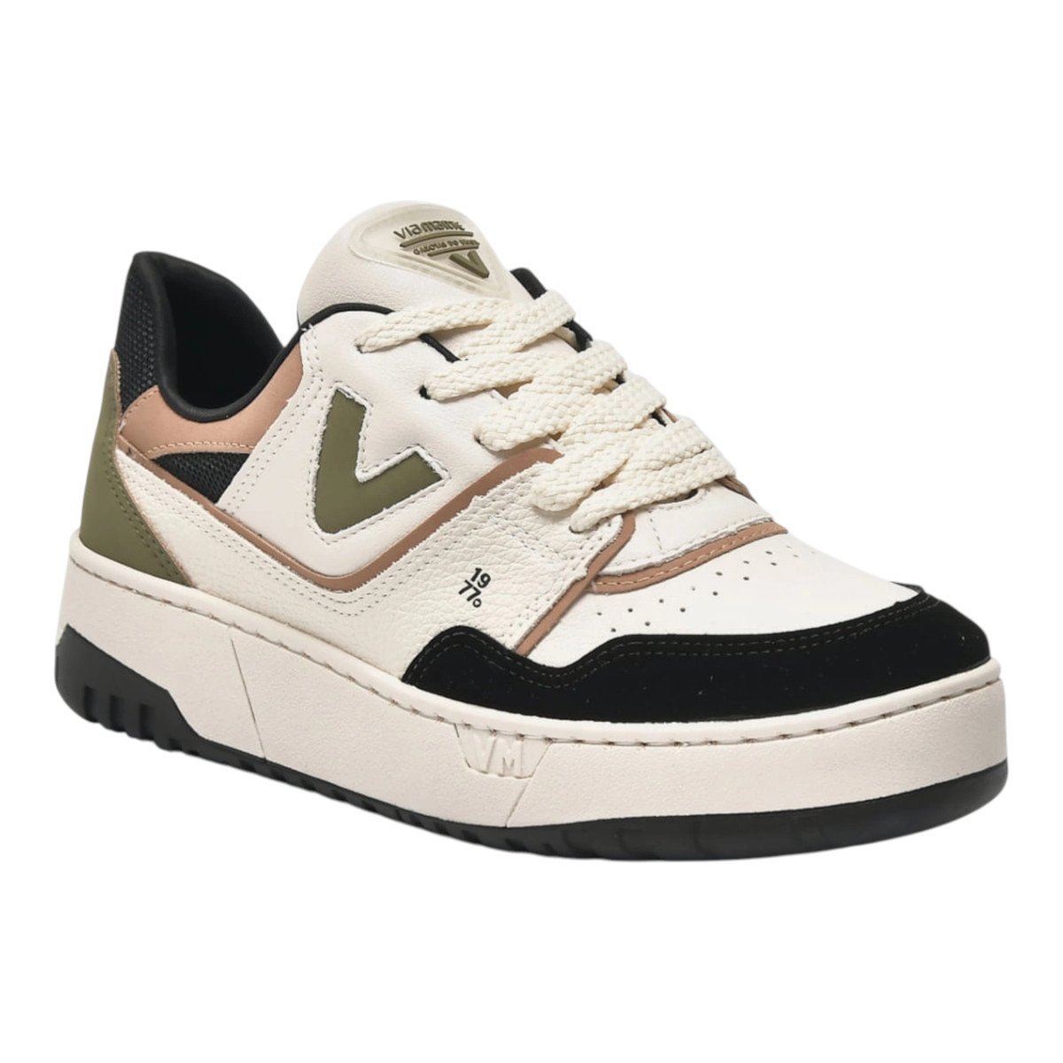 Tênis Casual Via Marte 042-026-20 Feminino Preto/Marfim 2