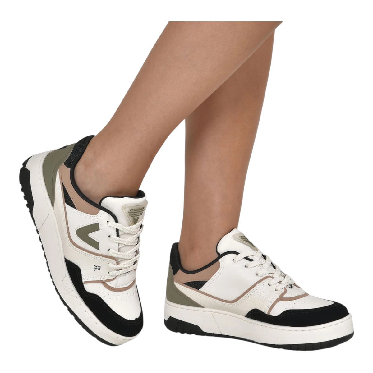 Tênis Casual Via Marte 042-026-20 Feminino Preto/Marfim 4