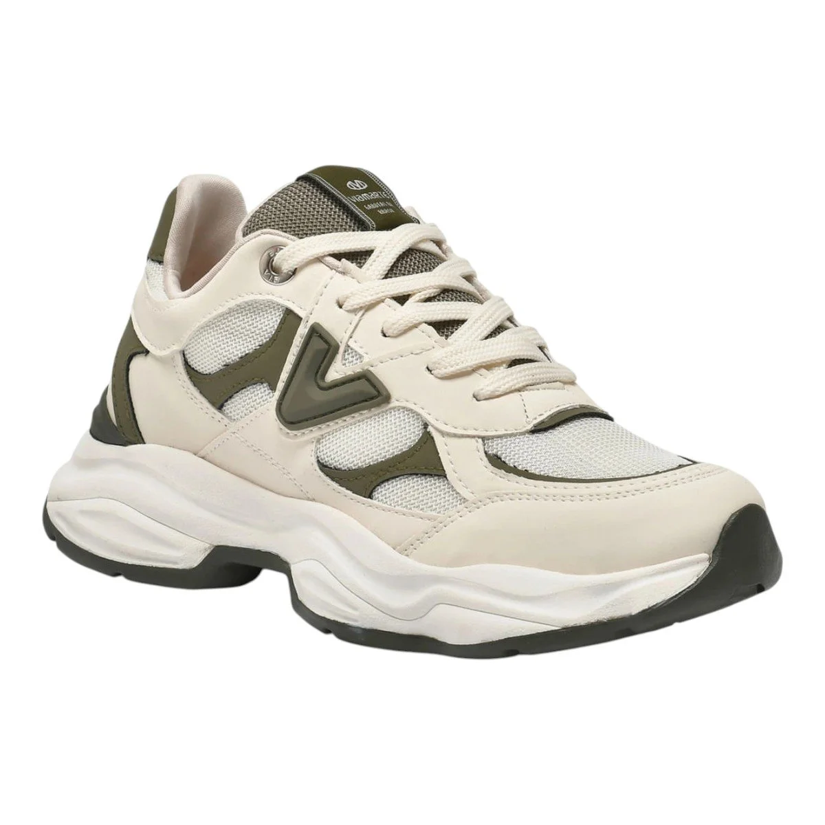 Tênis Casual Via Marte 158-023 Feminino Bege/Verde 2