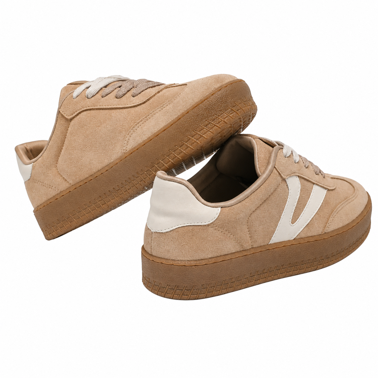 Tenis Casual Via Marte 216-014-07 Feminino Taupe/Gelo 3