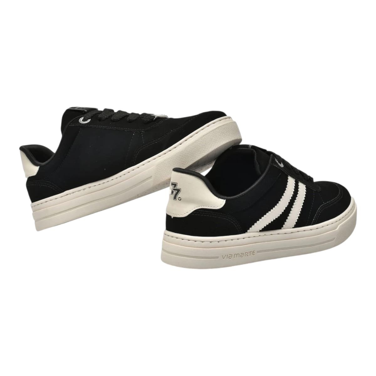 Tenis Casual Via Marte 281-001 Feminino Preto/Marfim 3