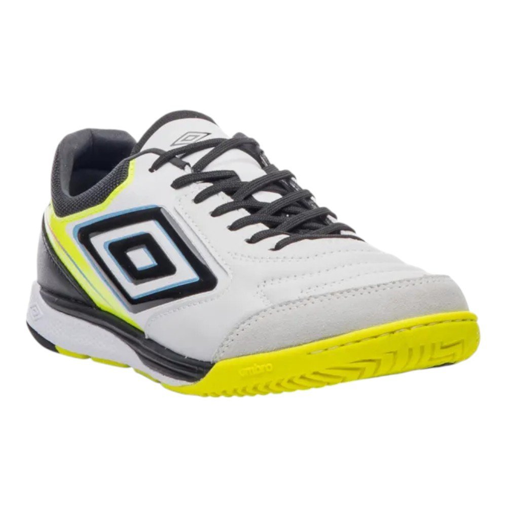 Chuteira Futsal Umbro Adamant Master Class Pro Bump Adulto Branco/Preto/Limão 3