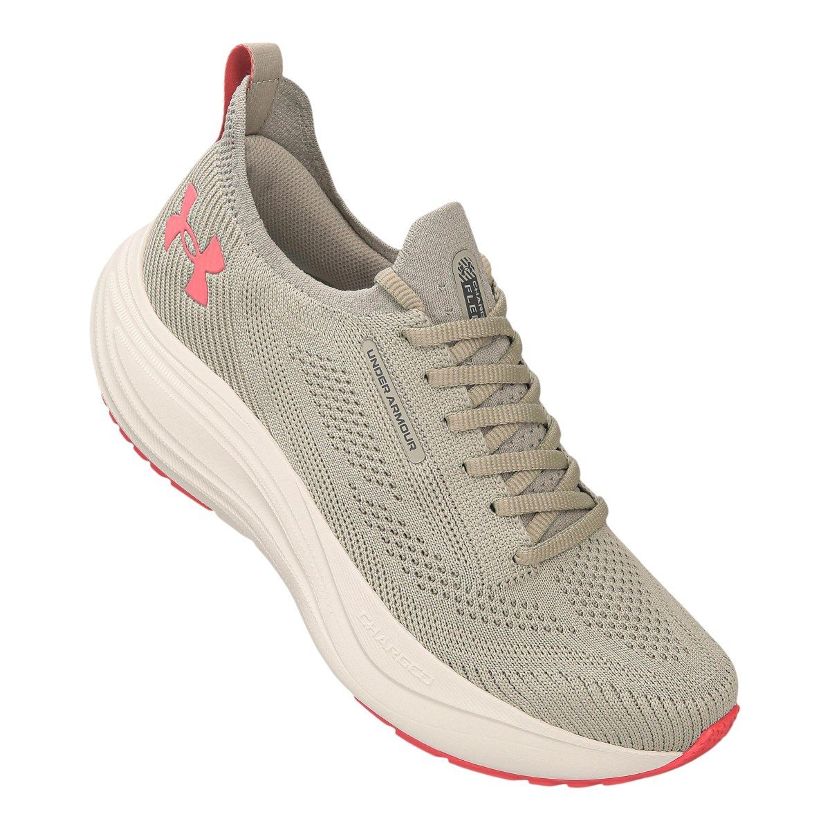 Tenis Under Armour Charged Fleek Feminino Bege/Rosa 2