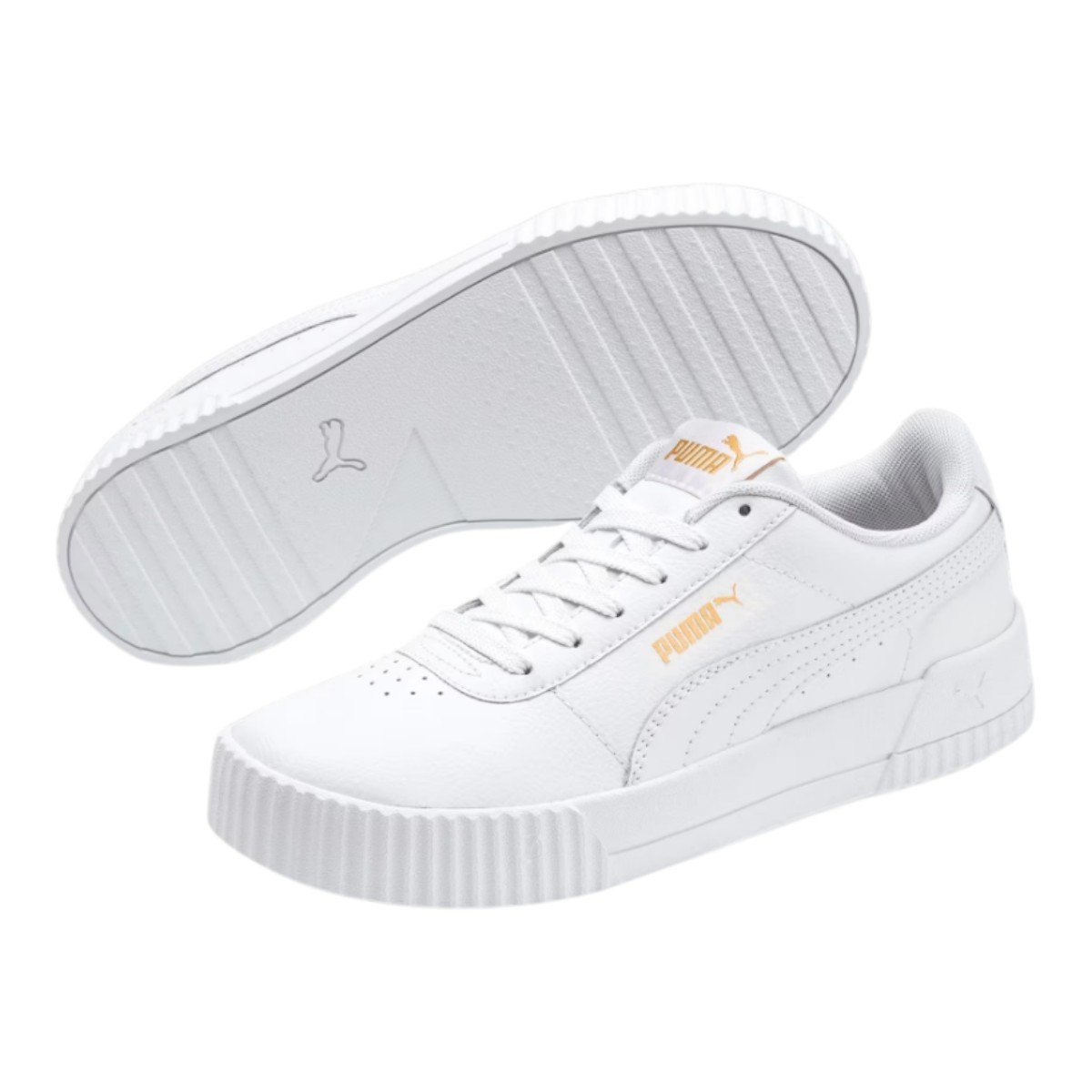 Tenis Puma Carina Lux Feminino Branco/Dourado 2