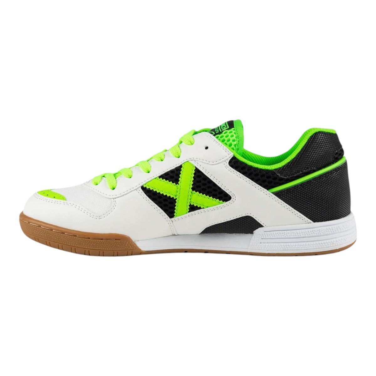 Chuteira Futsal Munich Continental V2 Adulta Branco/Verde 2