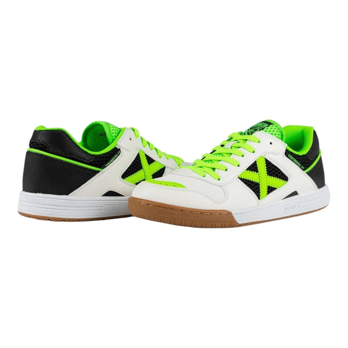 Chuteira Futsal Munich Continental V2 Adulta Branco/Verde 3