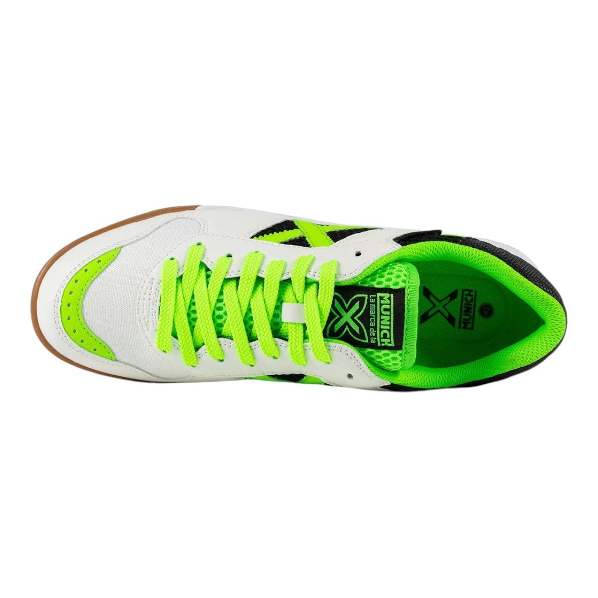 Chuteira Futsal Munich Continental V2 Adulta Branco/Verde 4
