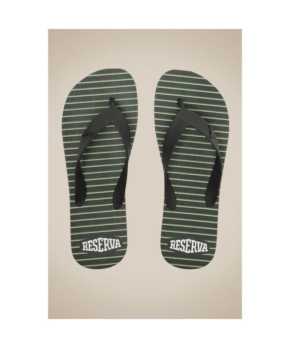 Chinelo Rsv Listrado Bandeira Reserva Go Preto/Verde 2