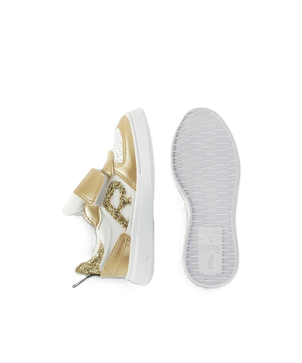 Tenis Bb Type R Glam Reserva Go Mini Branco/Dourado 2
