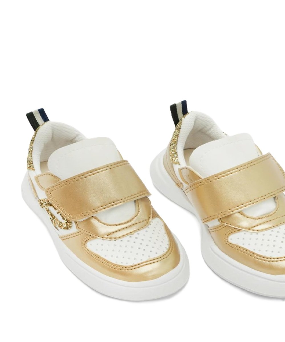 Tenis Bb Type R Glam Reserva Go Mini Branco/Dourado 3