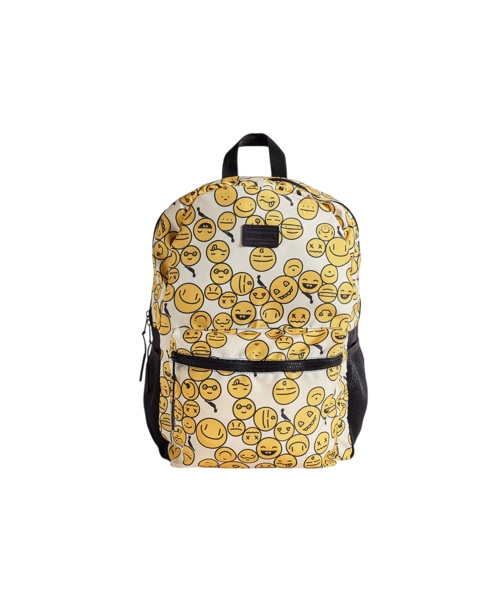 Mochila Happy Emoji Reserva Mini Off White/Amarelo 2