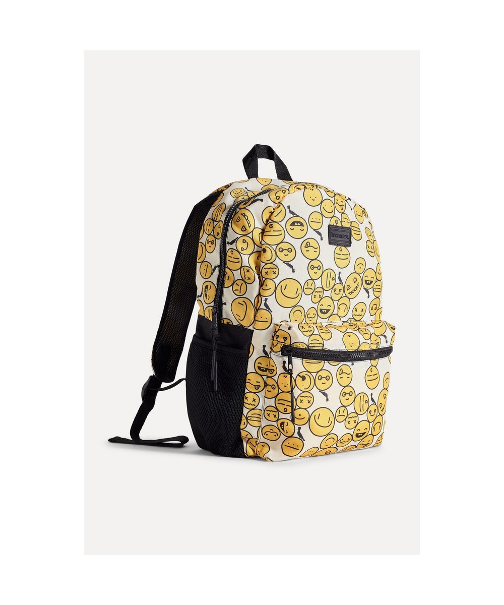 Mochila Happy Emoji Reserva Mini Off White/Amarelo 5