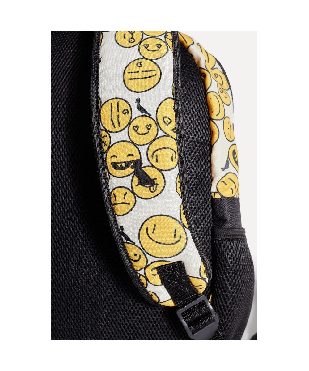Mochila Happy Emoji Reserva Mini Off White/Amarelo 6