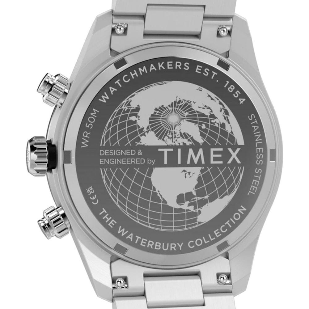 Relógio Timex Cronógrafo Waterbury Heritage Prata Prata 4