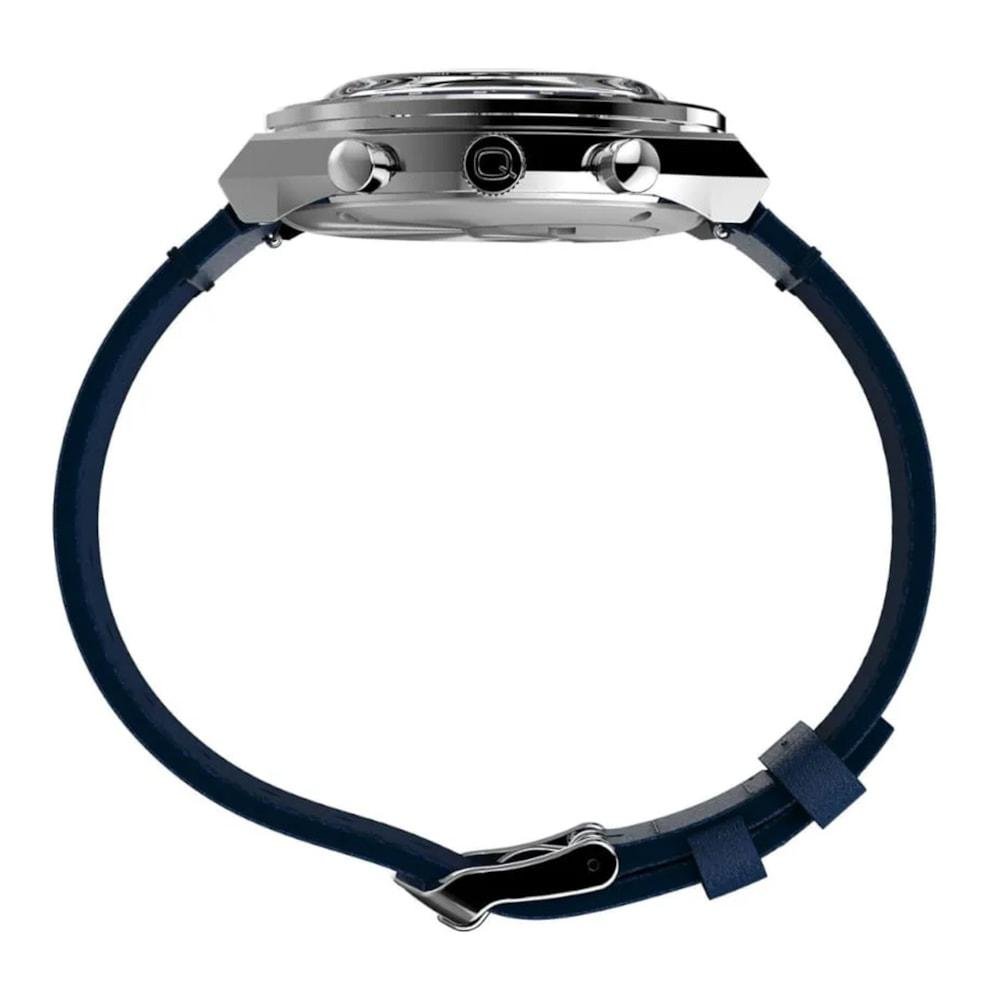 Relógio Timex Q Chronograph Prata Azul 2