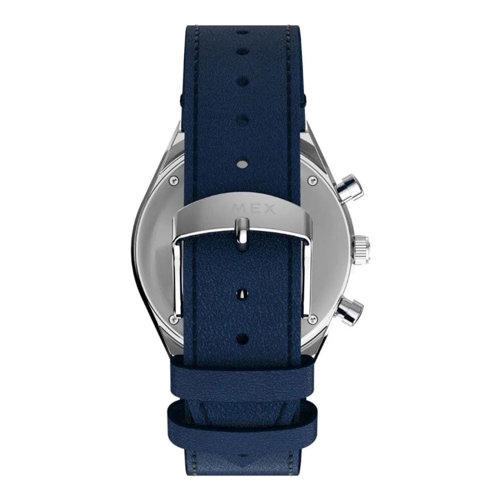 Relógio Timex Q Chronograph Prata Azul 3