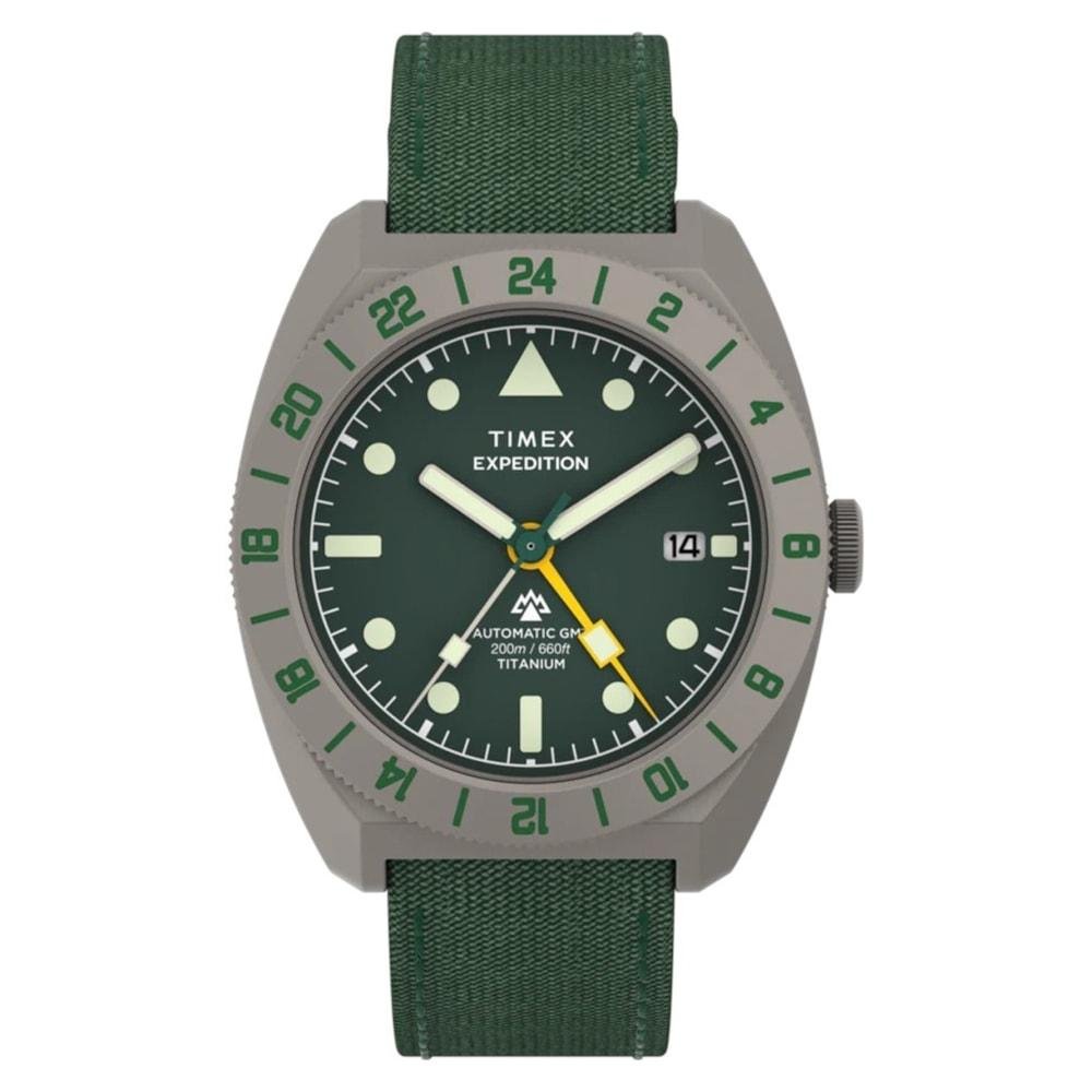 Relógio Timex Expedition Pineer Titanium Automático GMT Verde