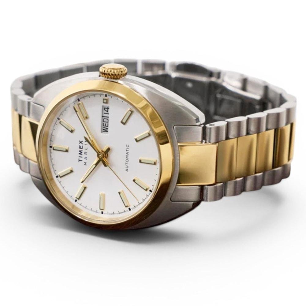Relógio Timex Marlin Draper Automático Prata Dourado Prata 6