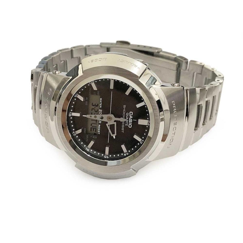 Relógio Casio G-Shock AWM-500D-1ADR Revival Tough Solar Prata 2
