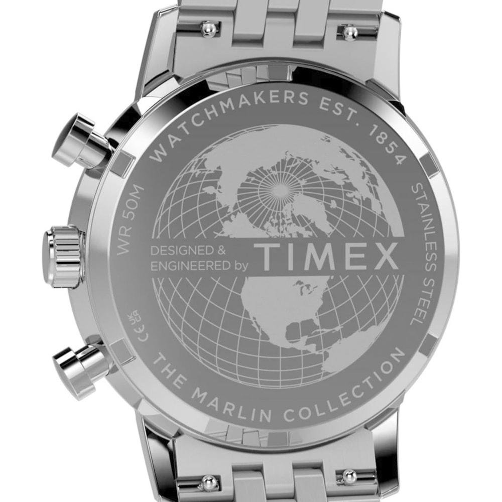 Relógio Timex Cronógrafo Taquímetro Marlin Prata Prata 4