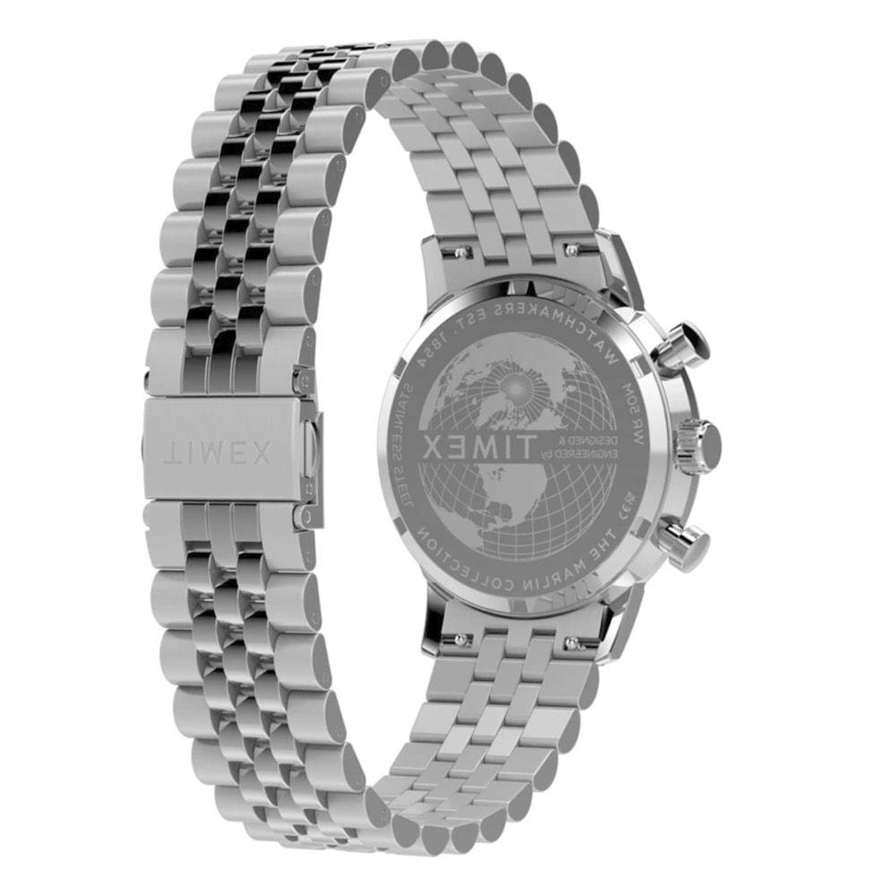 Relógio Timex Cronógrafo Taquímetro Marlin Prata Prata 5