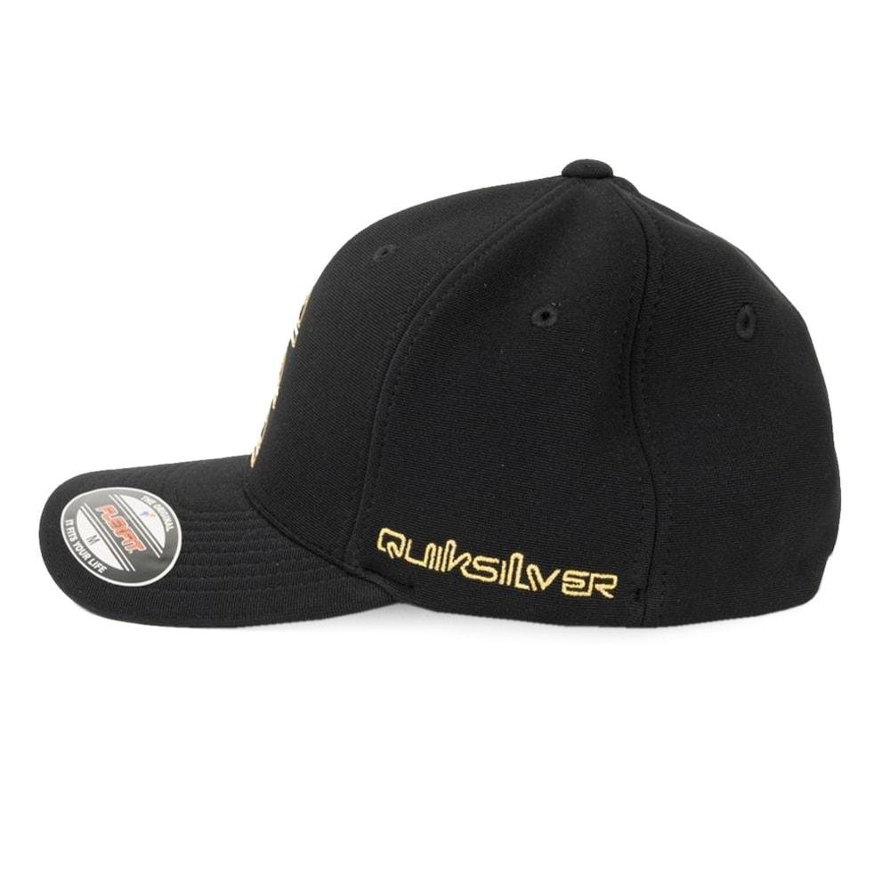 Boné Quiksilver Flexfit Chrome Three Logo Black Preto 4