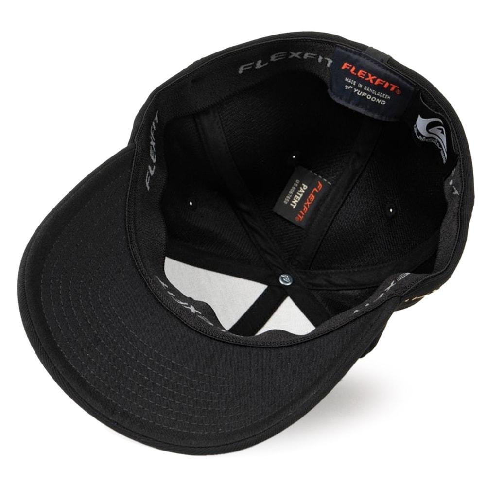 Boné Quiksilver Flexfit Chrome Three Logo Black Preto 6