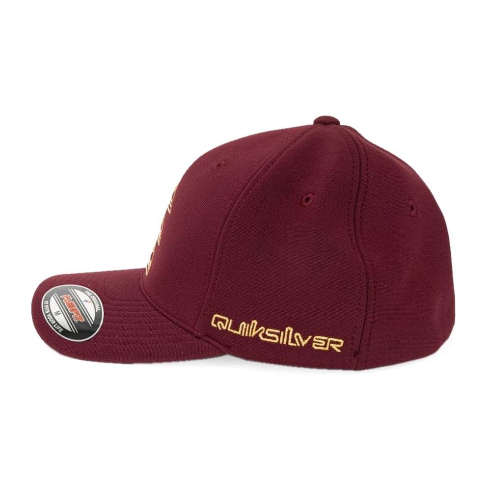 Boné Quiksilver Flexfit Chrome Three Logo Red Vermelho 4
