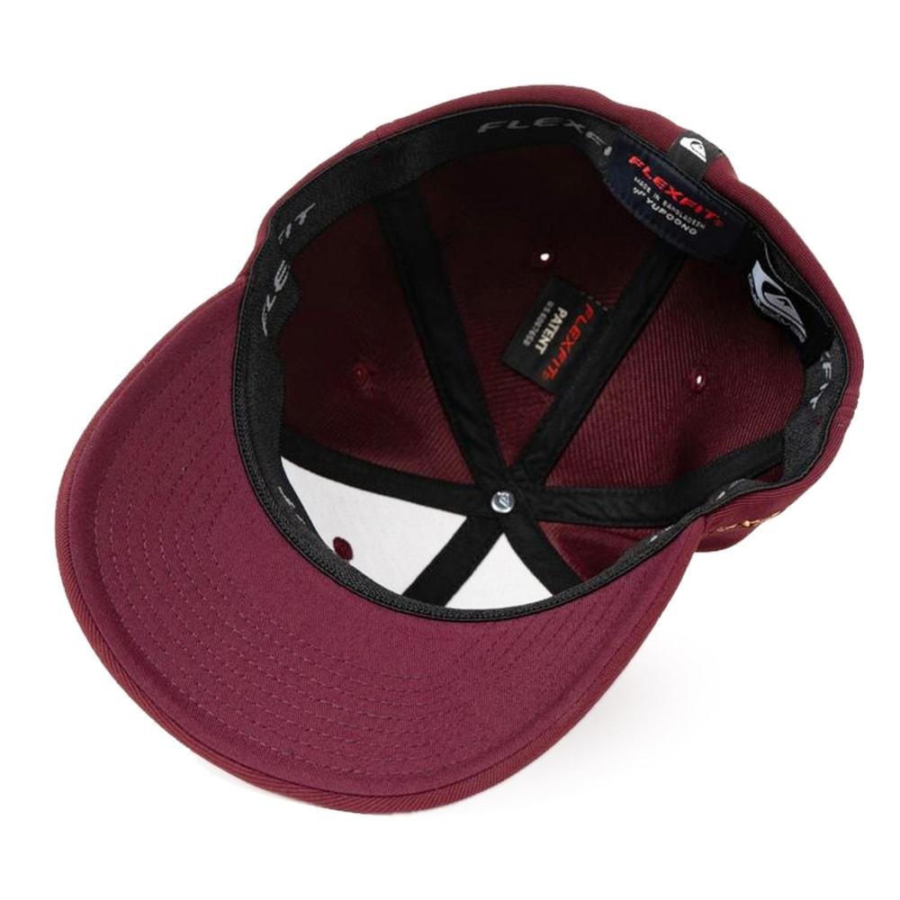 Boné Quiksilver Flexfit Chrome Three Logo Red Vermelho 6