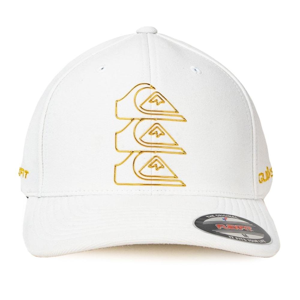 Boné Quiksilver Flexfit Chrome Three Logo White Branco 2