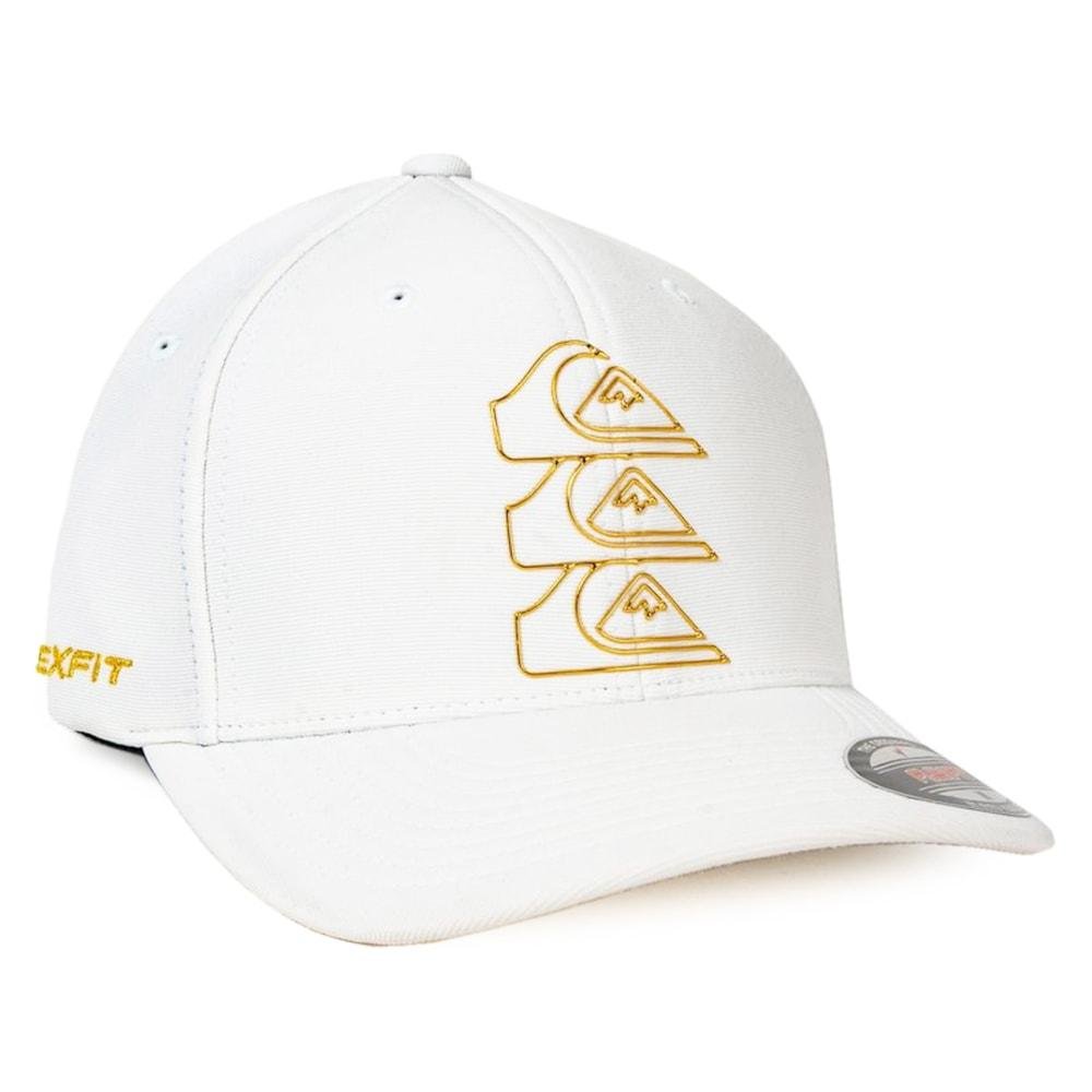 Boné Quiksilver Flexfit Chrome Three Logo White Branco 3