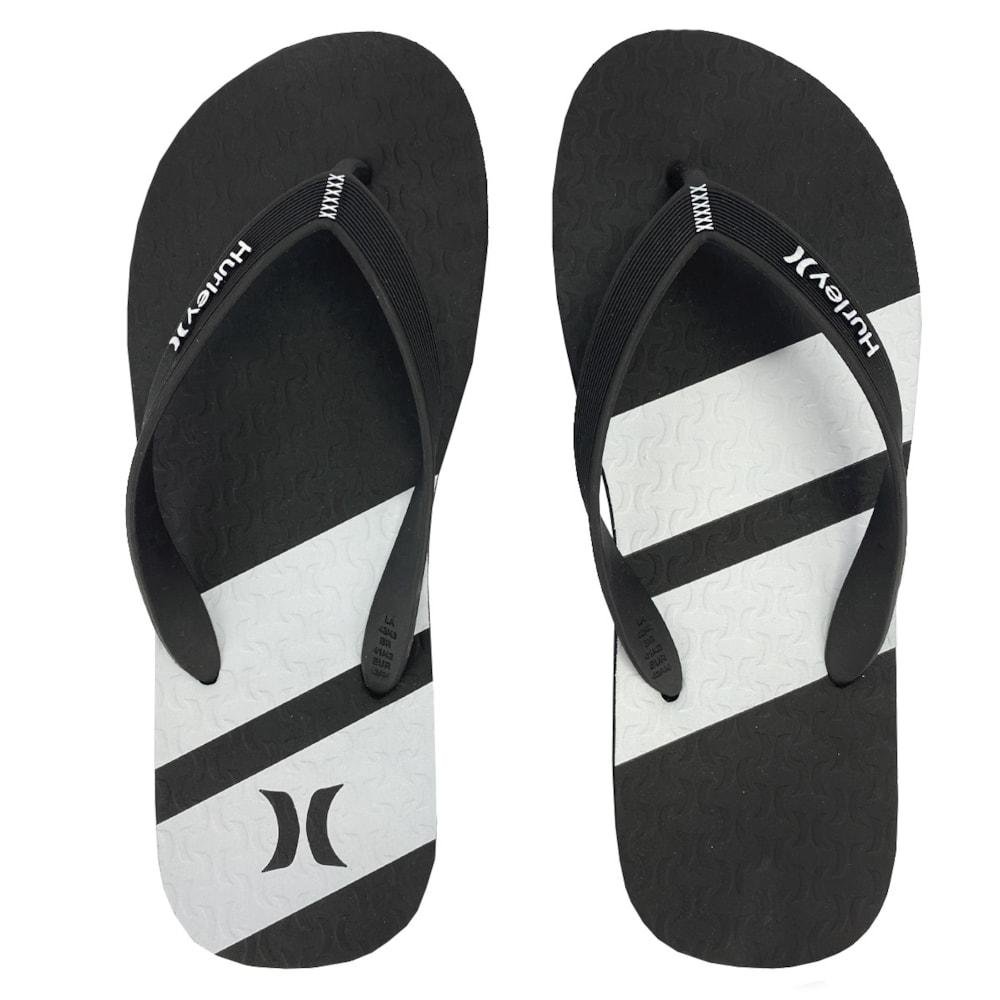 Chinelo Hurley Boulder Preto e Branco