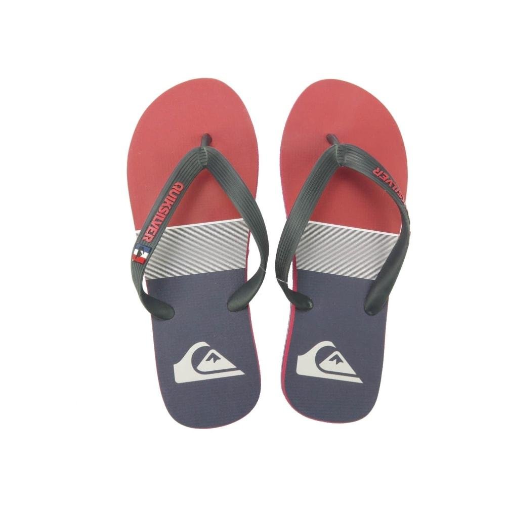 Chinelo Masculino Quiksilver Molokay Hline Cinza e Vermelho