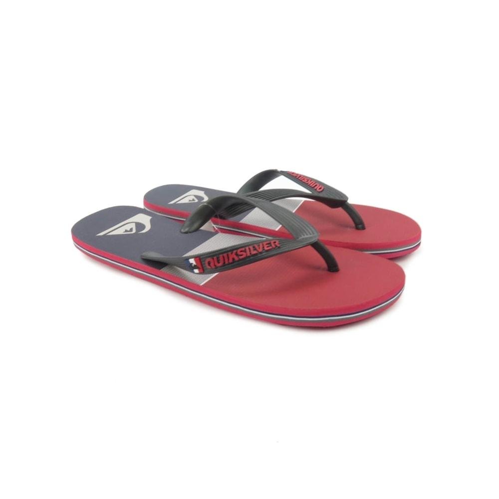 Chinelo Masculino Quiksilver Molokay Hline Cinza e Vermelho Cinza/Vermelho 3