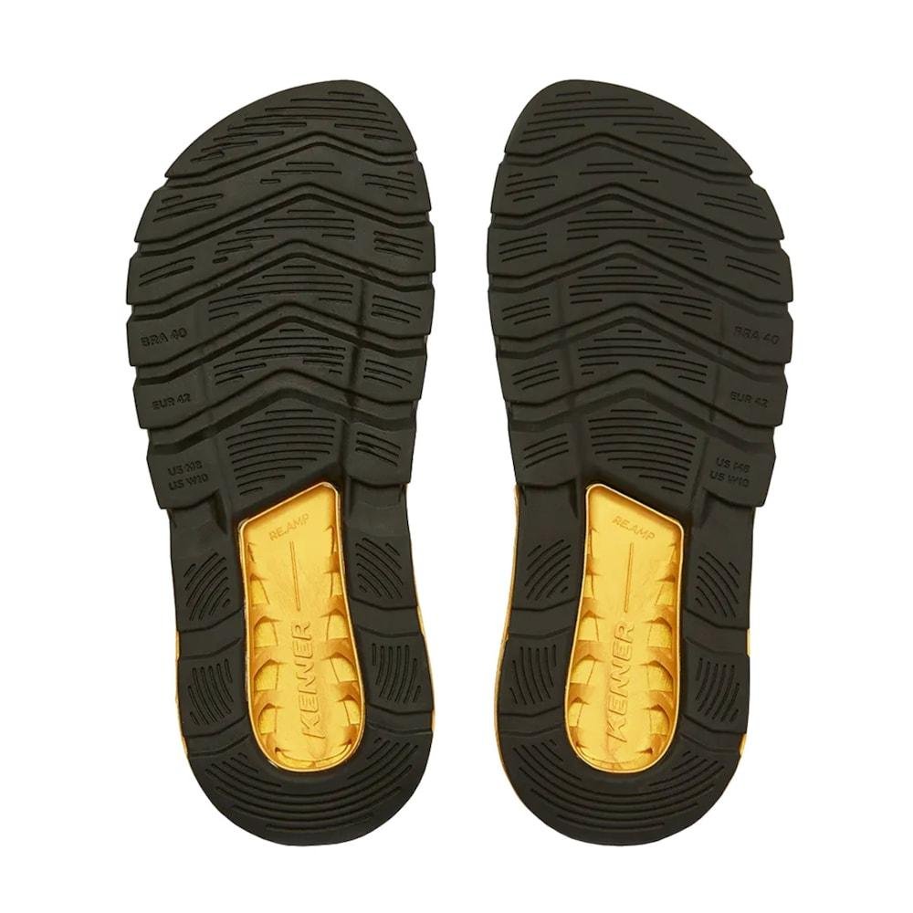 Chinelo Kenner Rakka Full Force L7 Preto Dourado Preto 4