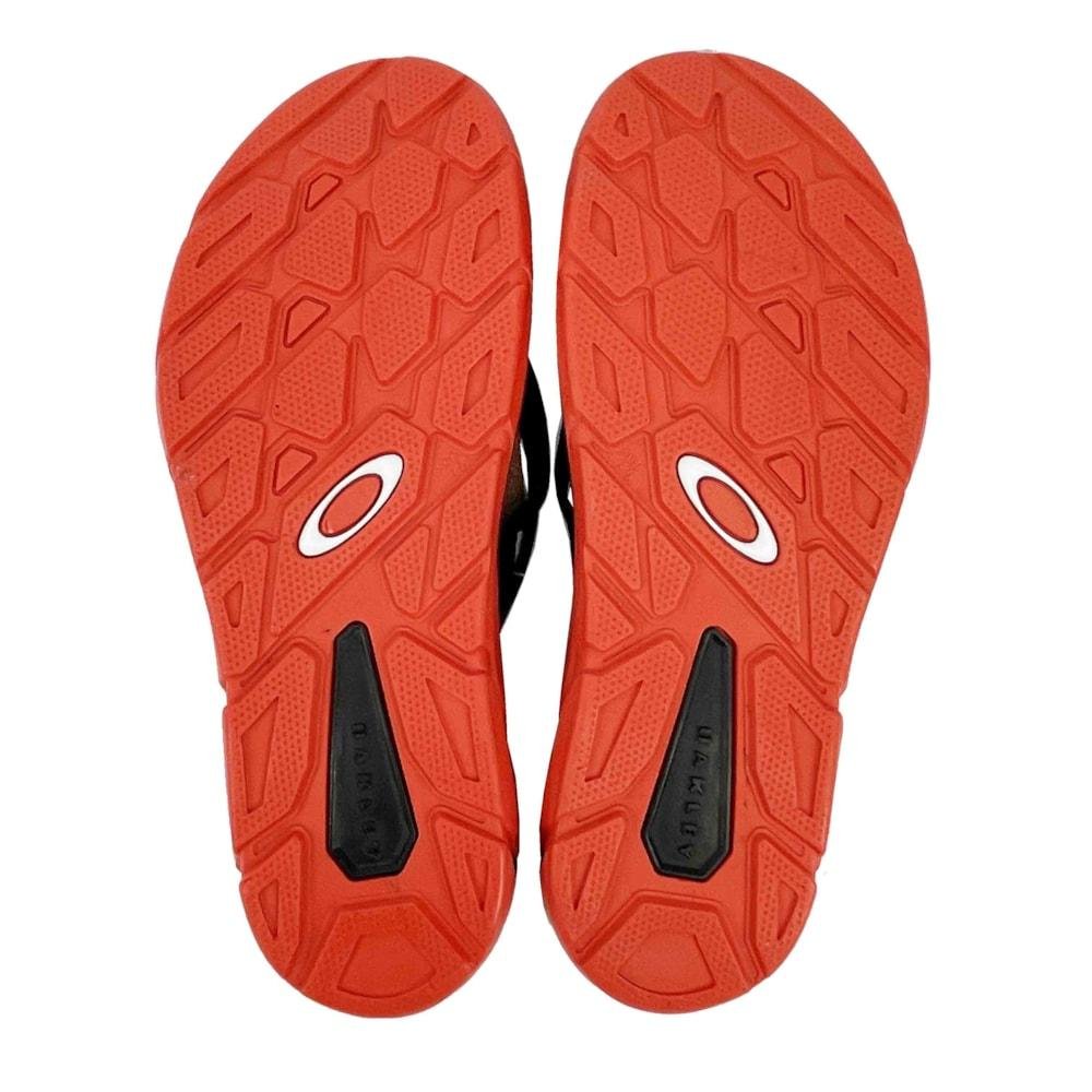 Chinelo Oakley Rest 2 Grenadine Preto/Vermelho 4