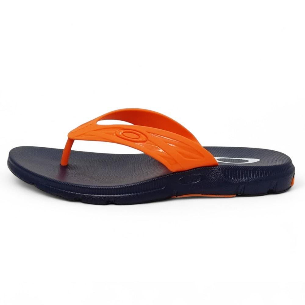 Chinelo Oakley Raptor Marinho e Laranja Azul 2