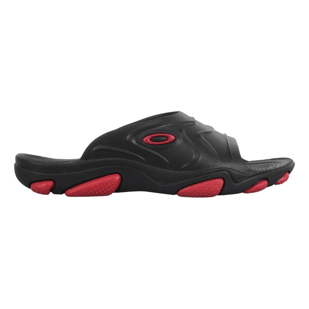 Chinelo Oakley Titan Slide Black Red Preto 2