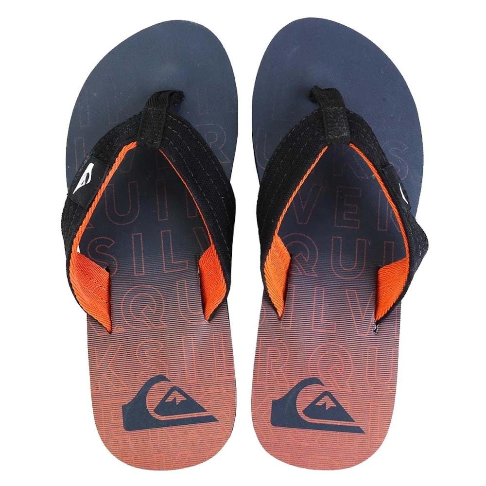 Chinelo Quiksilver Molokai Layback Preto e Laranja